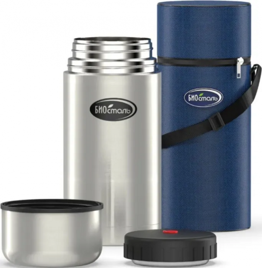 Термос для еды &amp;quot;Биосталь&amp;quot;, 1 л, в чехле
