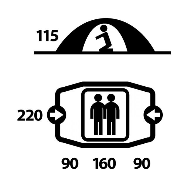 FALCON палатка, 2, темно-зеленый