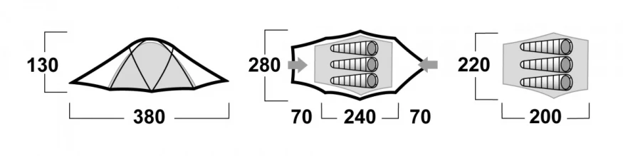 FIGHTER палатка, 3-4, темно-зеленый