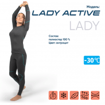 Термобелье женское "СИБИРСКИЙ СЛЕДОПЫТ - Lady Active" комплект, до -30°С