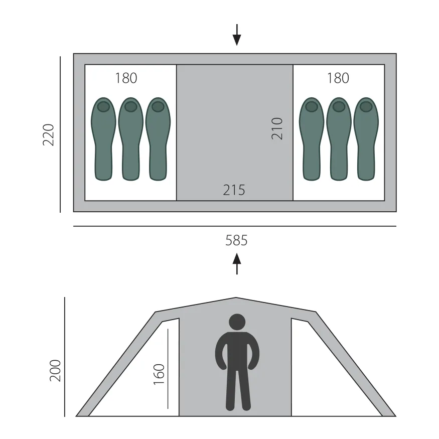 Палатка Ruswell 6 зеленая, Btrace