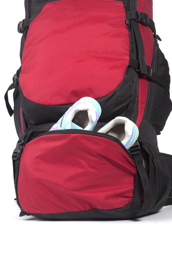 Рюкзак туристический Хальмер 4, с латами, черный-вишня, 80 л, ТАЙФ