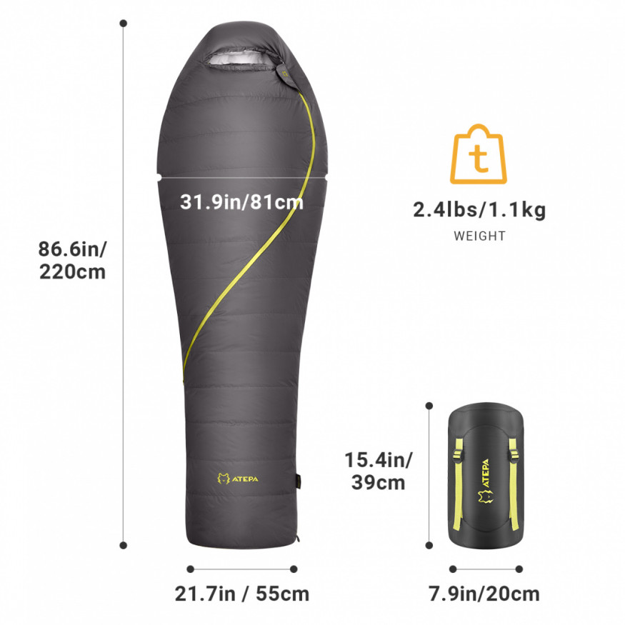 Спальный мешок 2010 ROCKY 520L -11°С, 220х81х55, ATEPA